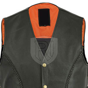 Chaleco de cuero transpirable para hombre de la mejor calidad, estilo informal, ropa exterior de invierno hecha a mano en Pakistán - Product Image 2