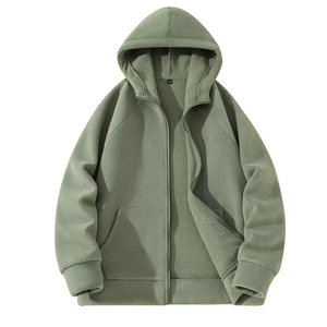 Winter <b>Pullover</b> <b>Mens</b> Hooded Cotton Fleece Jacket | Heavyweight Olive Green Coat | Casual Outdoor Wear | Quick-Dry Breathable - Product Image 1