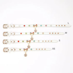 厂家直销奢华水钻宠物项圈 | 猫狗PU皮革珍珠项链 | 定制宠物配件来样定做 - Product Image 4