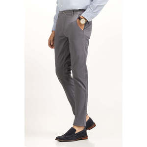 Pantalones Chinos Casuales Elegantes Color Caqui, 100% Algodón, Cintura Media, Corte Recto, Logotipo Personalizable, Teñido Liso, con Cierre - Product Image 4