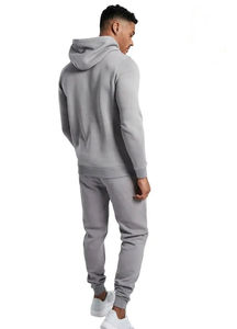 Ensemble survêtement en coton lourd gris de haute qualité, sweat-shirt et pantalon de survêtement, ensemble deux pièces d'hiver, tenue de sport et de rue confortable - Product Image 4