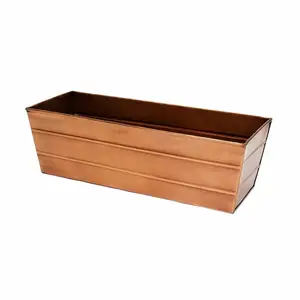 AK Brass Kim Loại Sắt Thiết Kế Cổ Điển Đồng Cổ Hoàn Thành Cửa Sổ Planter Kim Loại Sắt Hình Chữ Nhật Hộp Cửa Sổ Planter