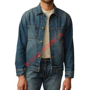 Veste en jean pour hommes de qualité supérieure avec col rabattu et design ajusté, parfaite pour les aventures en plein air et la mode décontractée quotidienne - Product Image 1