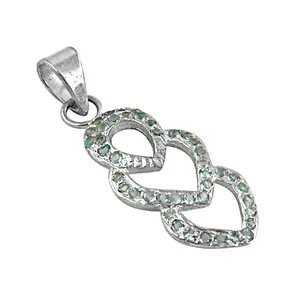 สร้อยคอจี้รูปหัวใจเงินแท้ 925 ประดับพลอยสีเขียว สไตล์ศาสนา พร้อมจี้เพชร ของขวัญสำหรับเธอ - Product Image 2