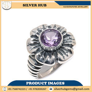 Anillo de plata esterlina 925 hecho a mano con piedras preciosas de amatista Ajuste de bisel de estilo clásico para fiesta-¡El mejor precio! - Product Image 4