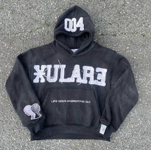 Usine de haute qualité en gros Logo personnalisé 400gsm coton mélangé unisexe surdimensionné goutte épaule vieilli sweats à capuche pour hommes femmes - Product Image 1