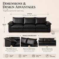 Canapé d'angle moderne en cuir véritable noir de luxe sur mesure, trois places, en forme de L, avec dossier réglable en éponge, pour hôtel et appartement