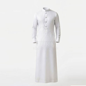 Nouvelle tunique en coton moderne coupe ajustée pour hommes, tenue islamique élégante, respirante, légère, longueur cheville, coupe confortable et stylée - Product Image 4