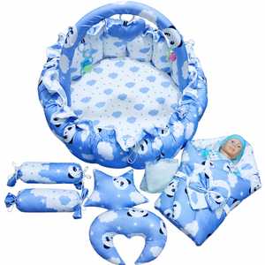 Nid de bébé nouveau-né haut de gamme, lit portable pour nourrisson, transat à capuche anti-fuites, matelas de couchage en coton 4 couches, oreiller enveloppant pour crèche - Product Image 3