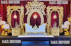 ฉากหลังงานแต่งงานดีไซน์พิเศษ รูปทรงวงรี ฉากหลังเวทีงานแต่งงานแบบราชวงศ์ แผงฉากหลังธีมโรมัน โครงไฟเบอร์สำหรับเวที - Product Image 2