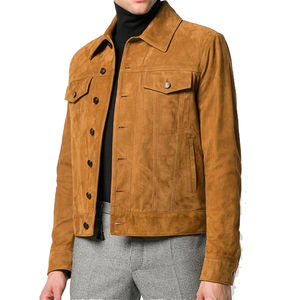 แจ็คเก็ตหนังวัวแท้สไตล์เรียบหรู แฟชั่นฤดูใบไม้ร่วง-ฤดูหนาวใหม่ล่าสุด ปี 2025 พร้อมกระเป๋า ปกตั้ง โลโก้ด้านหน้า - Product Image 1