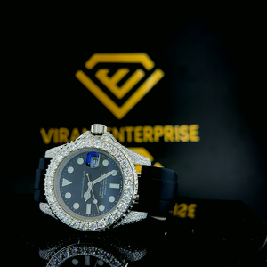 Montre de luxe de qualité supérieure pour le travail quotidien, analogique, en acier inoxydable, automatique, unisexe, avec diamants, résistante à l'eau - Product Image 1