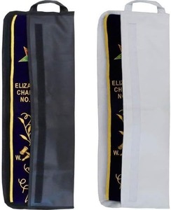Masonic Regalia Officers Sash Bag Case Blanco y negro con alta calidad Premium Regalia Mason - Product Image 1