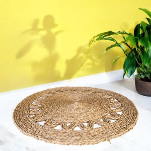 Alfombra tejida a mano natural de alta calidad, tapete redondo de jacinto de agua, alfombras de lujo para decoración de sala de estar - Product Image 2