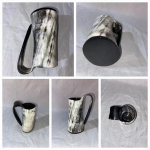 Mug en corne naturelle poli, tasse à boire traditionnelle en forme d'animal, vaisselle rustique de style viking - Product Image 2