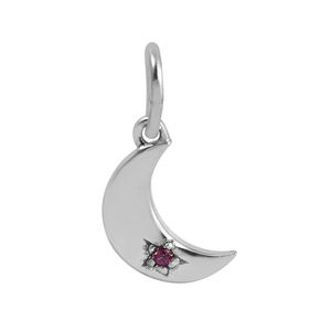 Nouveaux meilleurs vendeurs 925 en argent Sterling en forme de lune pendentif CZ rose pierres précieuses breloques bijoux de mode - Product Image 1