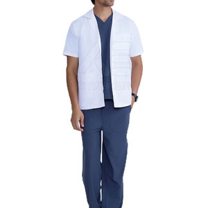 Factory Direct Sale High Quality Lightweight 100% Cotton Unisex Customizable Scrub Lab <b>Coat</b> Hospital Uniforms - Product Image 1