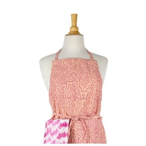 Tablier de cuisine mignon chinois fleur plante rouge fleur feuille maison cuisson cuisson simplicité accessoires de cuisson adulte enfants tabliers à bavette - Product Image 6