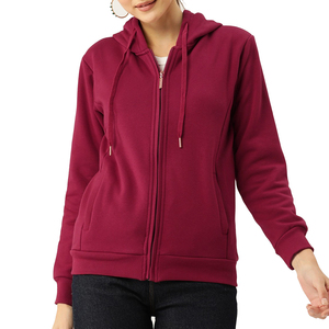 Sudadera con Capucha para Mujer HI-GLOW, Estilo Urbano, Forrada, con Cierre Personalizado, 100% Algodón, Transpirable, Ligera, Otoño/Invierno, Nuevo Estilo - Product Image 1