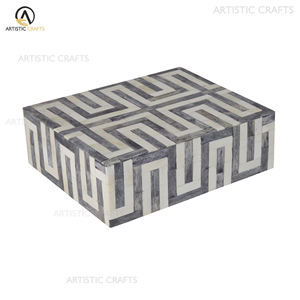 Boîte de rangement géométrique pour la décoration intérieure et l'organisation de bijoux cadeaux avec motifs carrés et rectangulaires - Product Image 1