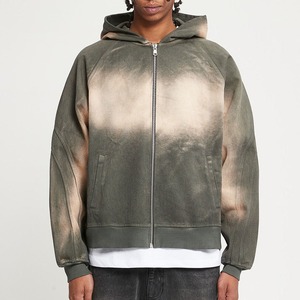 Pull à capuche pour homme en coton épais délavé à l'acide Style streetwear rétro délavé décontracté coupe décontractée pour l'hiver - Product Image 6