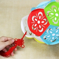 Kit de lanterne boule de fleurs en papier bricolage créatif suspension artisanale pour la famille artisanat interactif décoration de maison festive