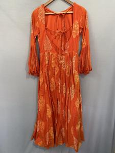 Usine personnalisé lin et coton à la mode coton sans bretelles doux Floral plage Western robe longue une pièce pour les femmes d'été - Product Image 2