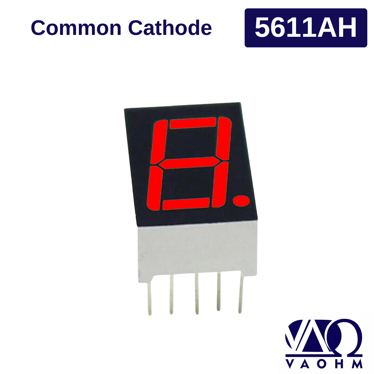 Red One Digit 7 Segment LED Display Tube, Common Anode/Cathode
