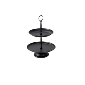 Vente en gros Support à gâteau en métal à 2 niveaux couleur or rose Supports à gâteaux pour fêtes et mariages Décoration faite à la main - Product Image 4