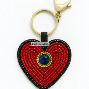 Hand- Beaded Keychain For Women Premium Embroidered Beaded <b>Bag</b> Charm - Product Image 1