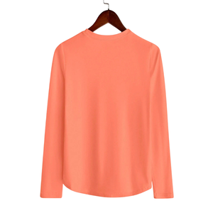Haut décontracté à manches longues et col rond pour femme, en tissu extensible doux, chemise basique pour tous les jours, coupe ample confortable, couleur unie, séchage rapide - Product Image 2
