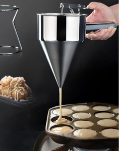 Distributeur de pâte à entonnoir conique à piston en acier inoxydable pour collations commerciales Boulettes de viande de poulpe Distributeur de pâte à beignets frits - Product Image 1