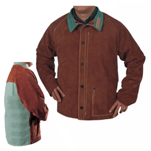 Chaqueta de soldadura de cuero de vaca personalizada de Pakistán, chaqueta de soldador para hombre, chaqueta de cuero de soldadura - Product Image 6