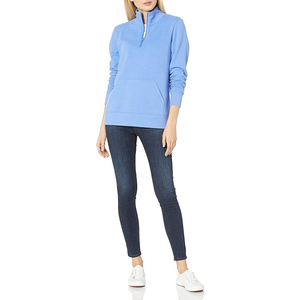 Femmes col roulé demi fermeture éclair sweats polaire vestes hauts surdimensionné pull automne tenues 2024 hiver mode vêtements - Product Image 4