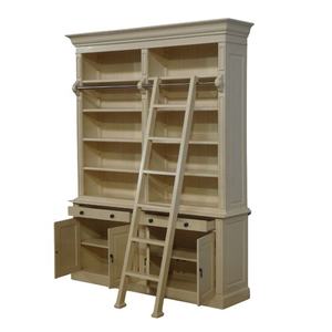 Estantería de dos bahías de madera maciza con escalera, librería, escaparate, estanterías, armario, hecho para muebles antiguos de oficina en casa - Product Image 6