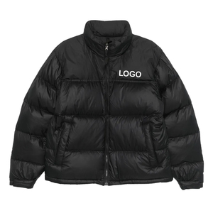 Chaqueta Premium para Hombre, Tipo Puffer, Cuello Alto, Cierre de Cremallera, Repelente al Agua, Resistente al Viento, Relleno de Nailon Reciclado, Abrigo de Invierno, Frente Sólido - Product Image 1