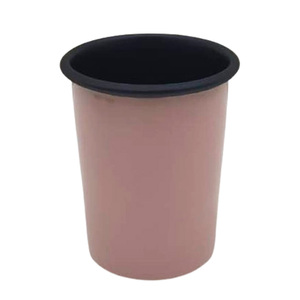 Planteur rond en aluminium de haute qualité émail rose et couleur cuivre pour jardinière de bureau intérieure jardinage fait à la main - Product Image 5