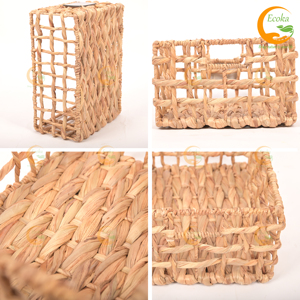 Customizable Portable Open Weave Water Hyacinth <b>Storage</b> <b>Basket</b> with Chalkboard Label for Home Use in Vietnam - Product Image 4