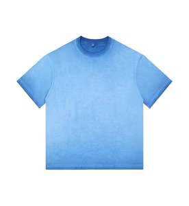 Qualité supérieure Respirant Personnalisé Soleil Délavé T-shirt Court High Street Rétro Tie Dye Surdimensionné Vintage Lavé Unisexe HeavyT-shirt - Product Image 3