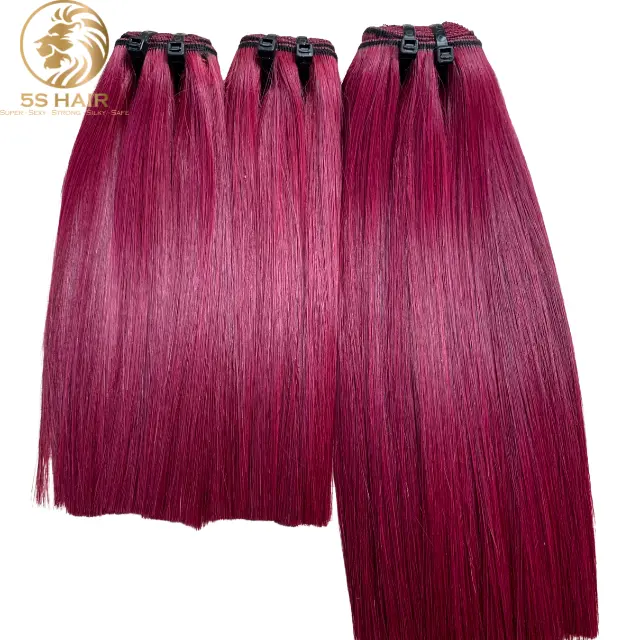 Best-selling Strong Quality Hot Red Pink Human Hair Weaves And Wigs, Human Hair Extension, Hair Extensions For Women