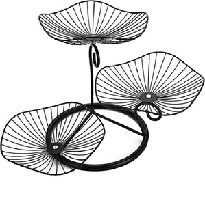New Design 3 Layer Metal Fruit Bowl Home <b>Kitchen</b> Snacks Fruits <b>Vegetable</b> Stand Basket Bowl Dining Table Stand Countertop - Product Image 1