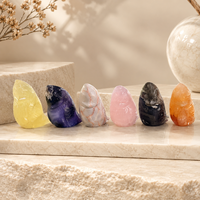Figurine d'oiseau cardinal en cristal naturel sculpté à la main, poli, en pierre précieuse, pour la décoration intérieure, la collection et les cadeaux