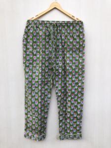 Conjunto de pijama indio con estampado a mano en verde, traje para dormir, traje para fiesta, regalo de Navidad para ella. - Product Image 4