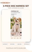 Harnais et laisse pour chien imprimé trèfle Moka, ensemble réglable et doux pour petits chiens et chiots, accessoires de promenade OEM ODM