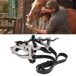 Bozal Ajustable para Caballos, Correa de Retención de Cuero PU, Instrumento Veterinario de Acero Inoxidable, Odontología Equina, Múltiples Usos - Product Image 4