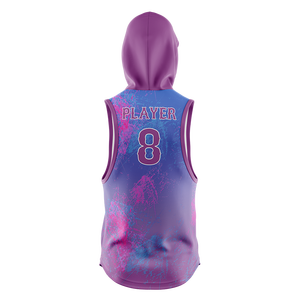 Wholesale Men's Polyester Sublimation Sleeveless <b>Hoodies</b> Embroidered Design Fleece Winter Embossed Sublimation Sleeveless Hoodie - Product Image 4