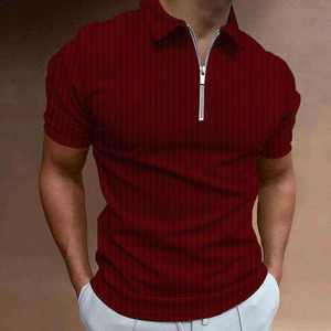 Nueva Camiseta Polo de Alta Calidad, Estilo Casual de Verano, con Rayas, Cierre de Cremallera y Cuello Alto, 2026 - Product Image 2