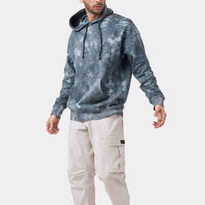 Custom Acid Wash Hoodie Basic Cotton Blended Heavyweight <b>Drop</b> Shoulder Top Quality Acid Wash Hoodie - Product Image 4