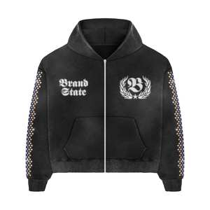 Collection d'automne personnalisé Flare Zipper ensembles d'entraînement femmes respirant écologique 100% coton lavé à l'acide Jogging survêtements - Product Image 2