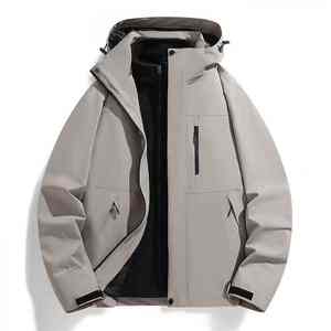 Ensemble de veste de montagne imperméable coupe-vent à capuche pour homme, style américain décontracté - Product Image 1